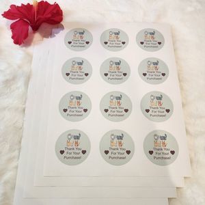 2in Round Thank You Matte Stickers